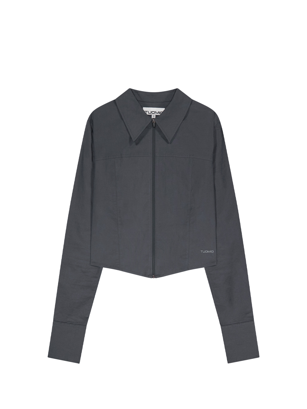 ZIP-UP FITTED LINE SHIRTS [CHARCOAL ]
