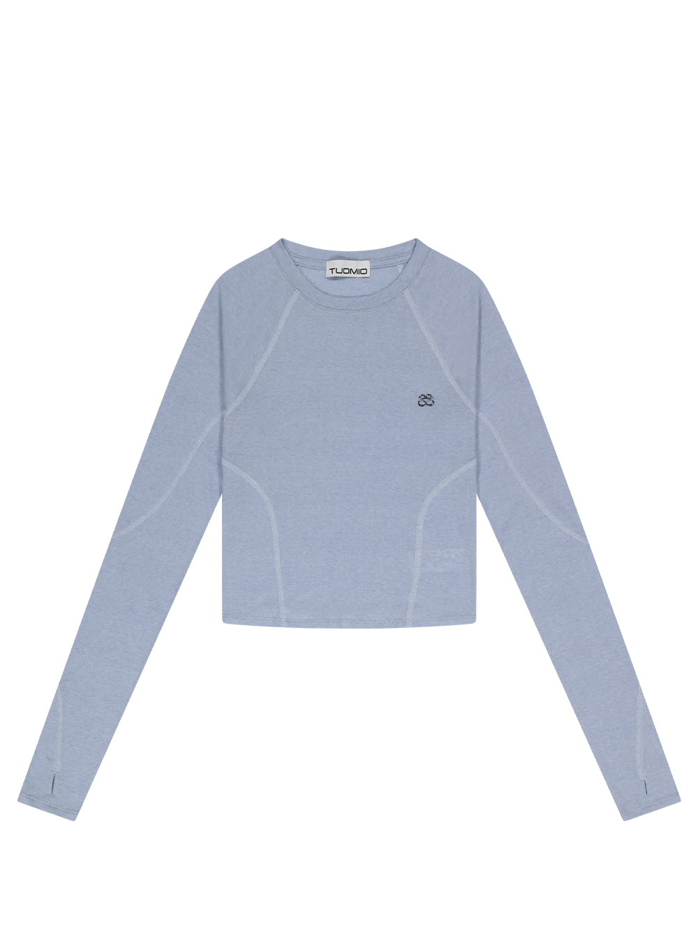 CURVED STITCH FITTED TOP [BABY BLUE]