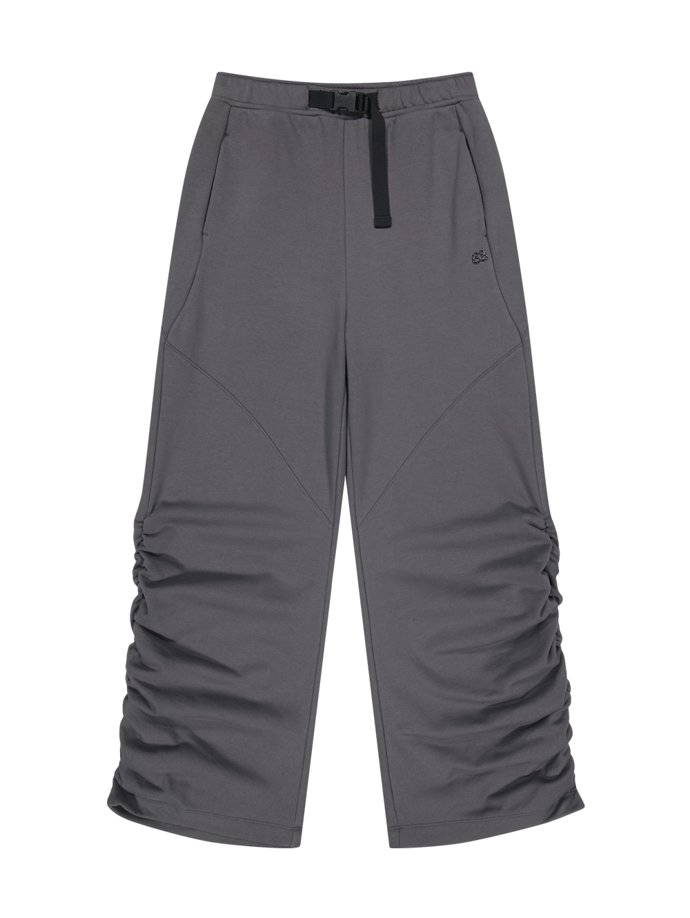 BELTED SHIRRING SWEAT PANTS [CHARCOAL]