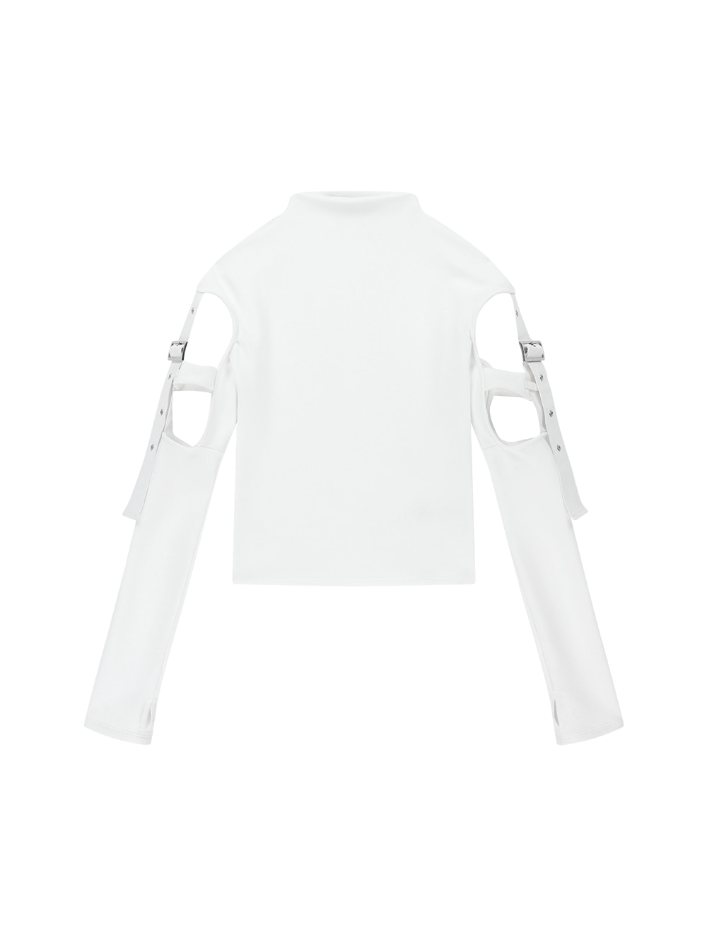 CUT OUT BELTED TOP [WHITE]